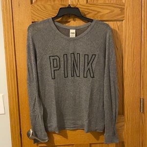 Gray pink long sleeve shirt